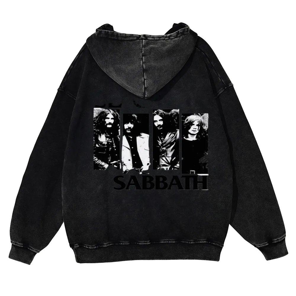 Mens Vintage Black Sabbath Rock Band Hoodies
