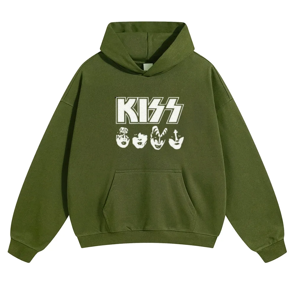 Mens Vintage Kiss Rock Band Hoodies