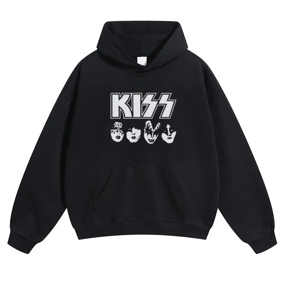 Mens Vintage Kiss Rock Band Hoodies