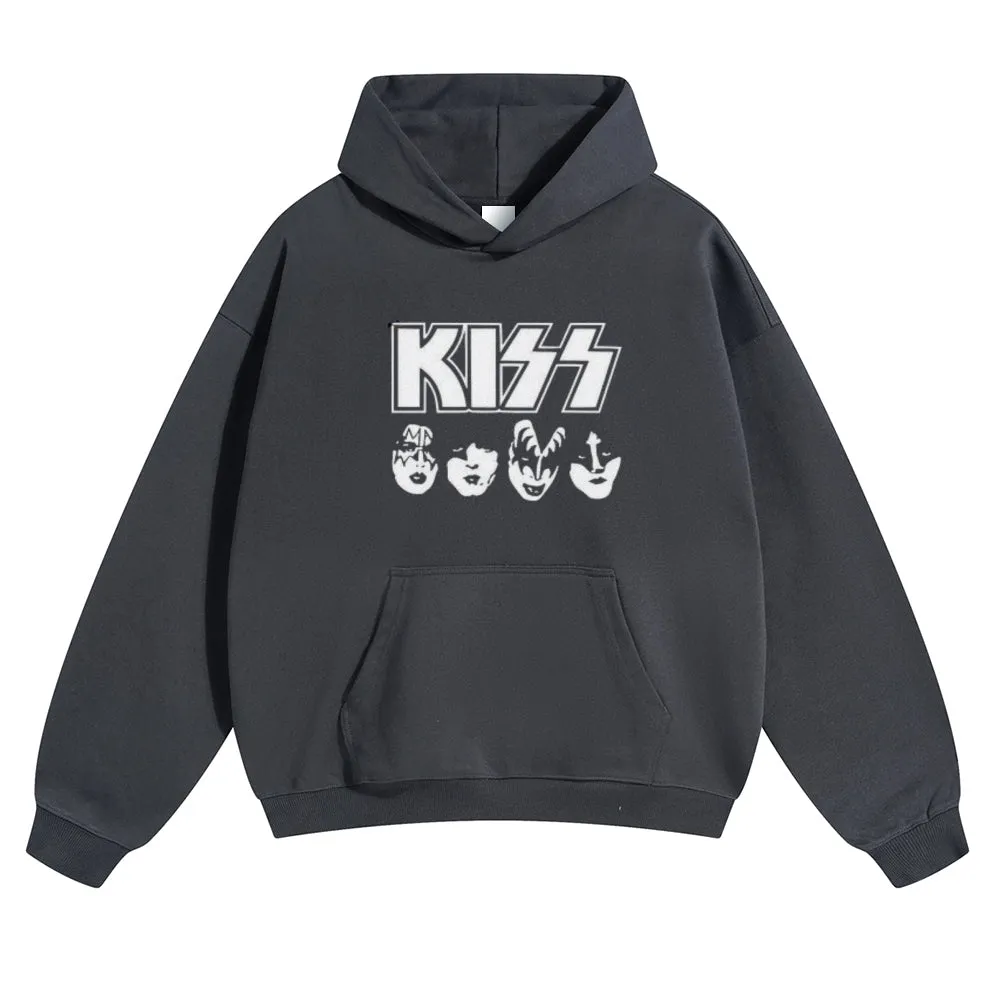 Mens Vintage Kiss Rock Band Hoodies