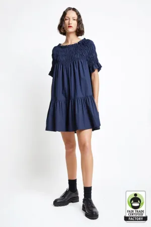 Mini Orestes Organic Cotton Dress Navy