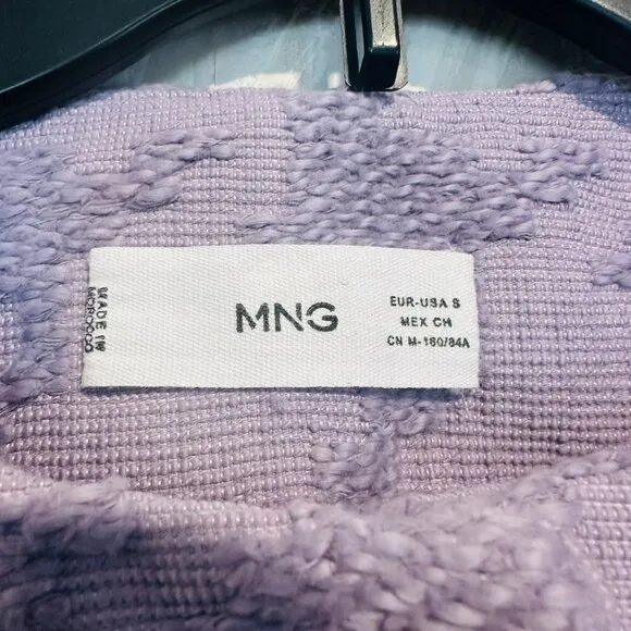 ✨MNG Size S Women's Houndstooth Purple Cropped Cotton Jacket✨