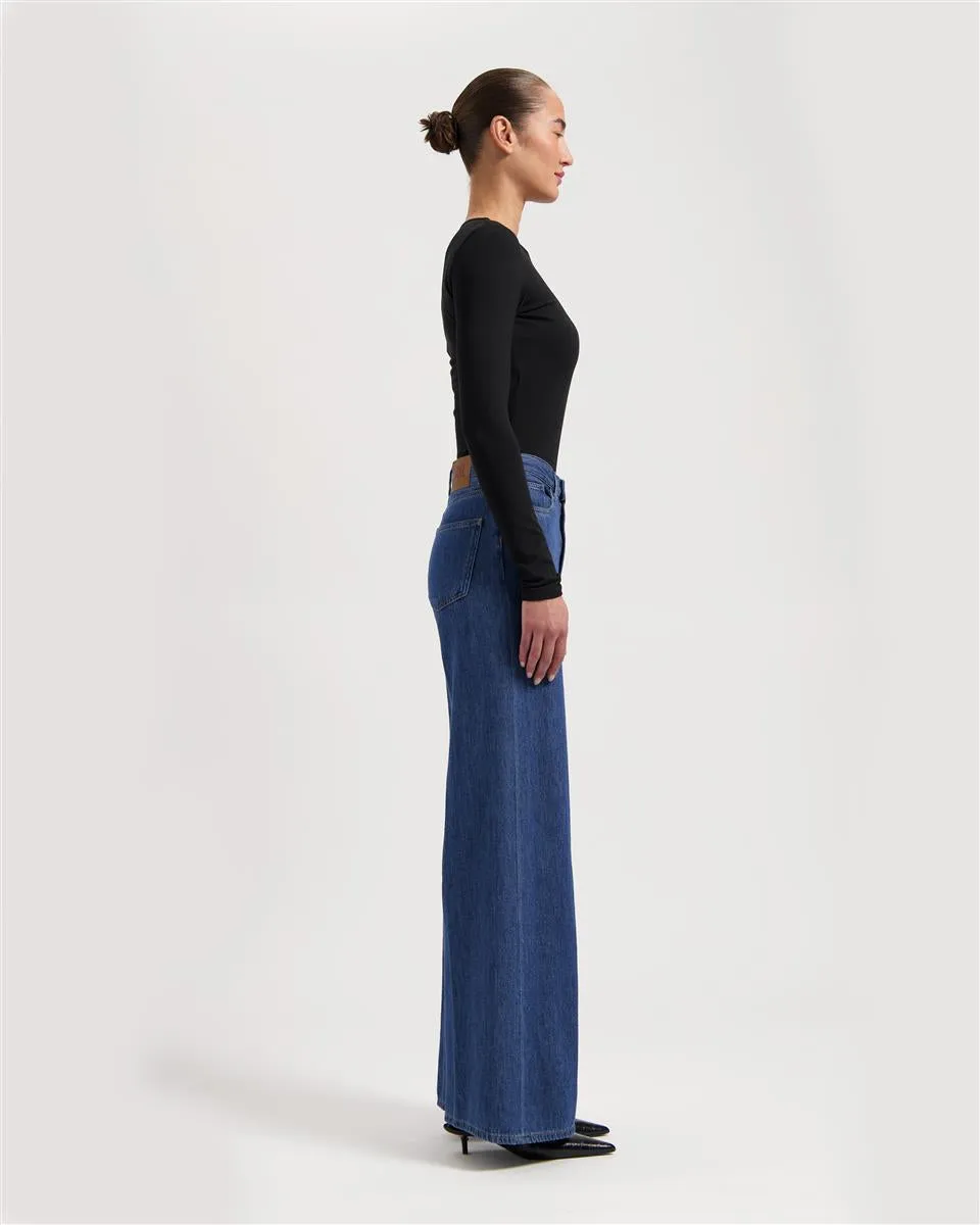 MUD JEANS Sara High Loose stone indigo