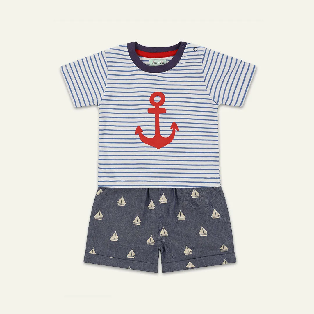 Multicoloured Anchor Print Top And Short Set
