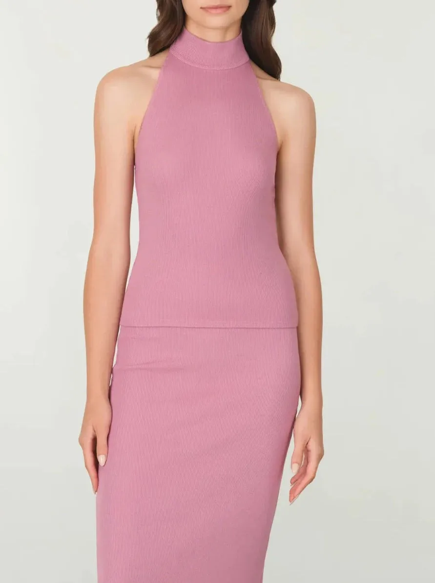 MYLES PRICE Rib Halter Neck Top