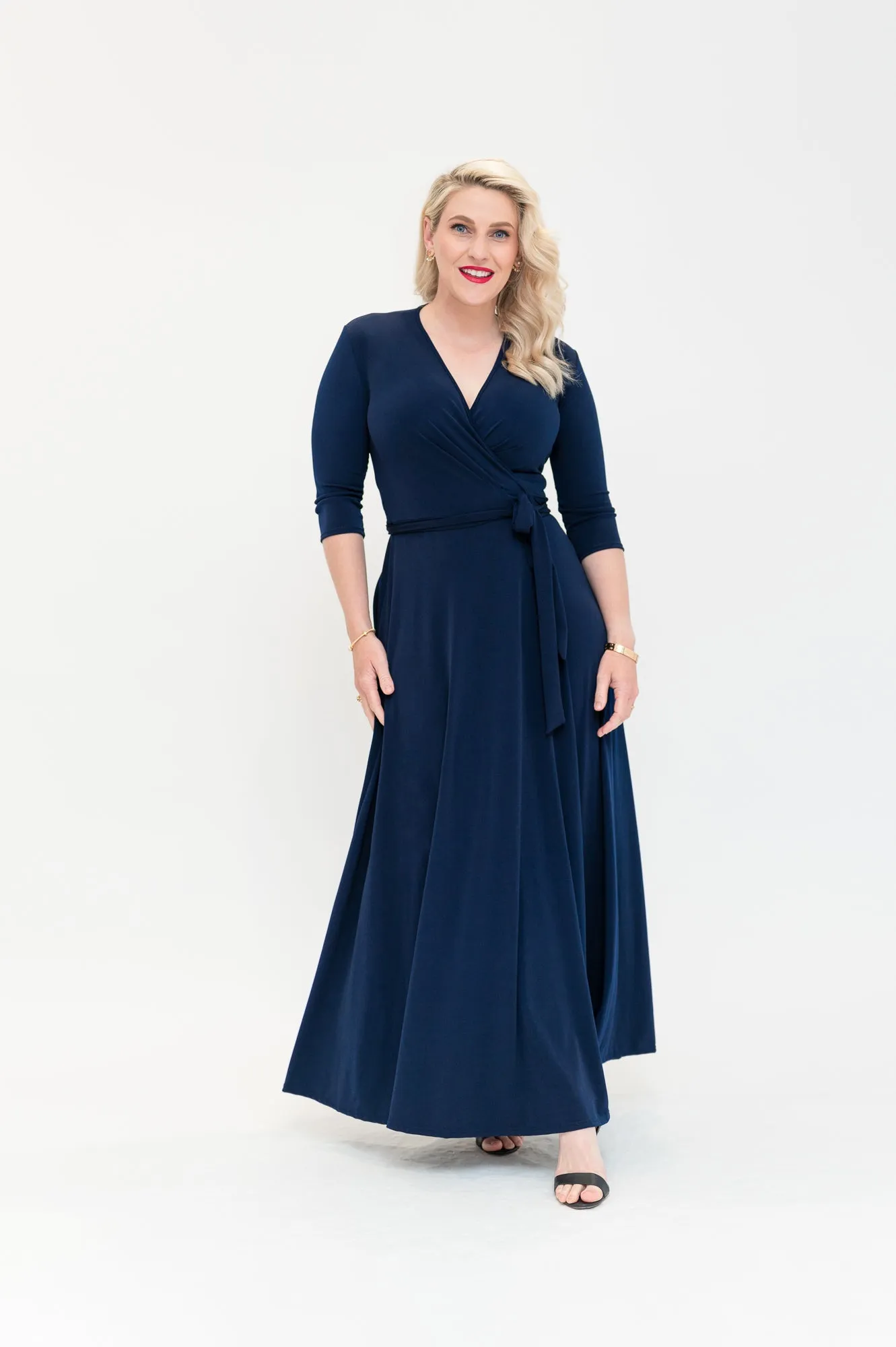 Navy - Wrap Dress - pre order