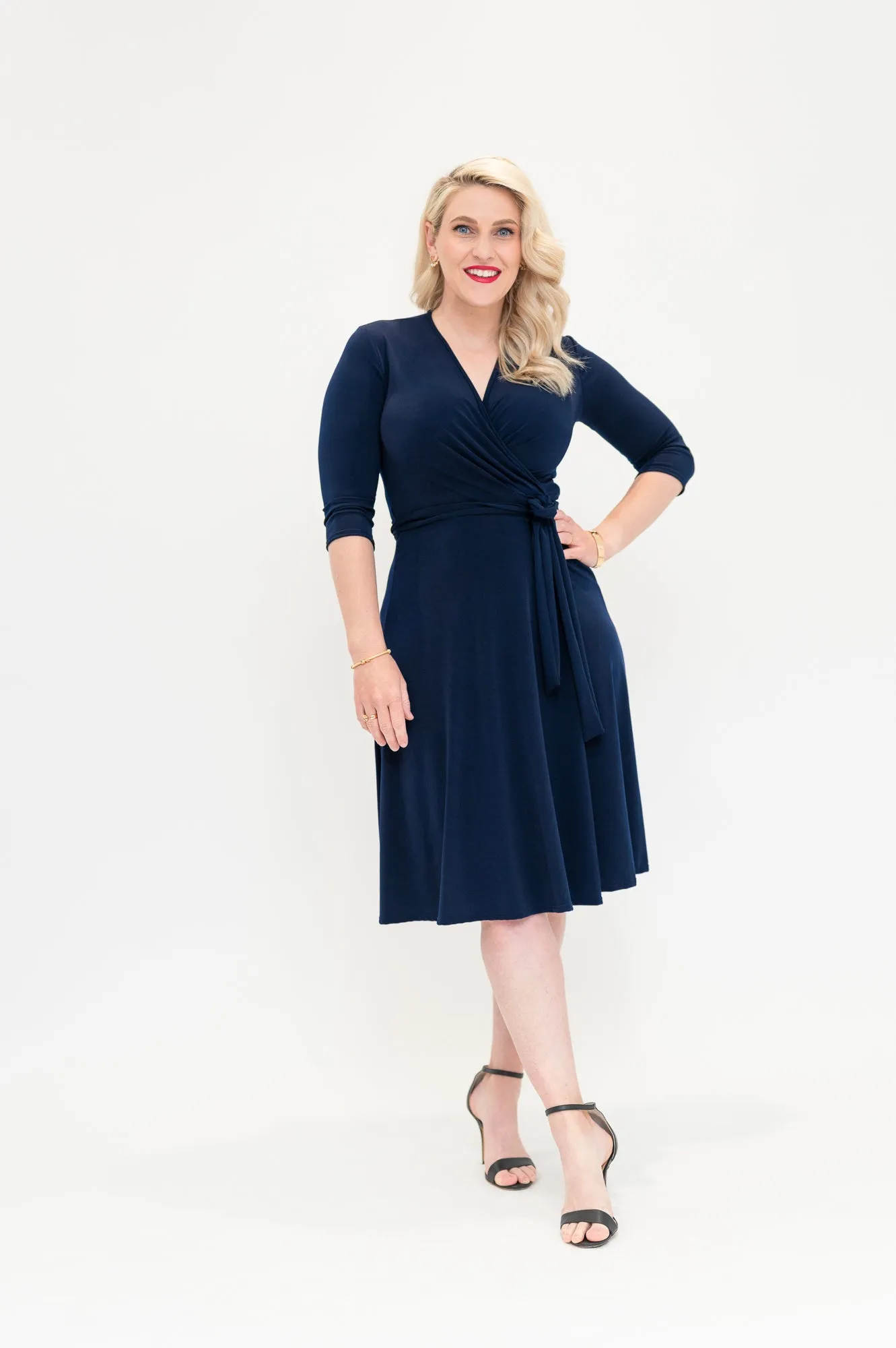 Navy - Wrap Dress - pre order