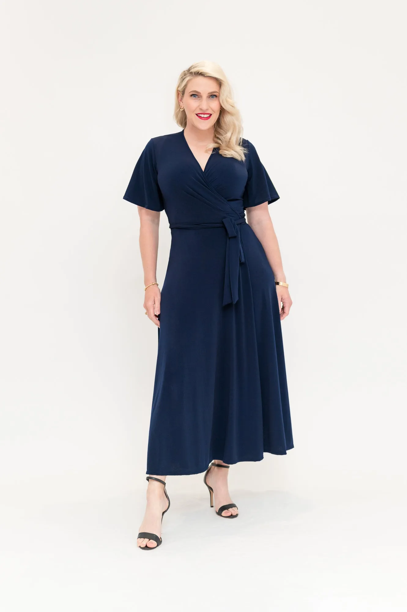 Navy - Wrap Dress - pre order