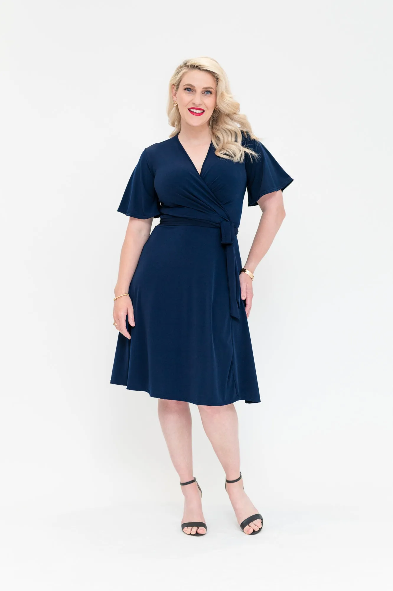 Navy - Wrap Dress - pre order
