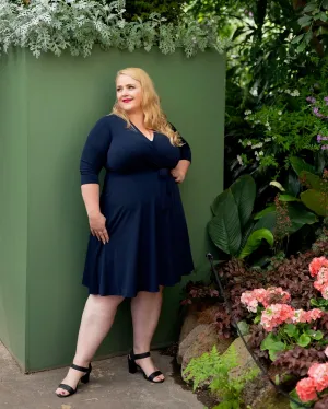 Navy - Wrap Dress - pre order
