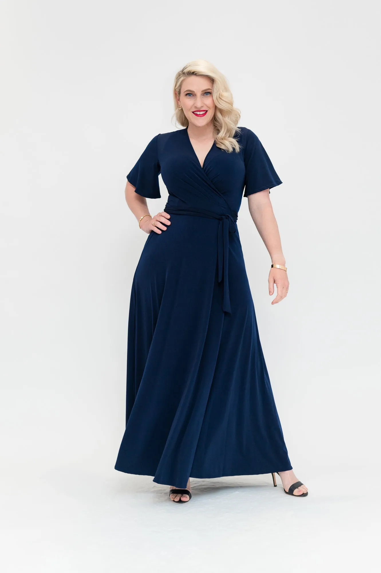 Navy - Wrap Dress - pre order