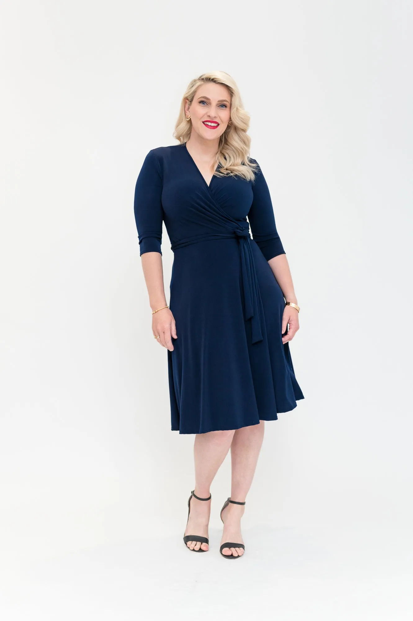Navy - Wrap Dress - pre order