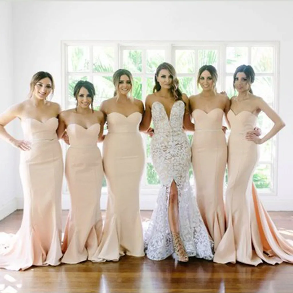 New Arrival Sweet Heart Mermaid Sexy Long Wedding Party Dresses For Maid of Honor, TYP0133