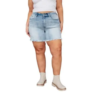 NEW JUDY BLUE high rise cutoff dad shorts in light wash