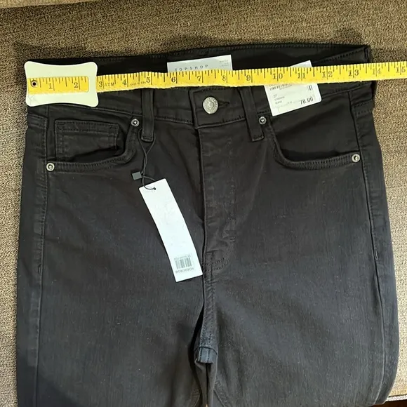 New Topshop Jamie Distressed Jeans In Black Size 28/30 US 6