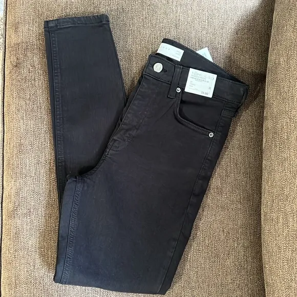 New Topshop Jamie Distressed Jeans In Black Size 28/30 US 6