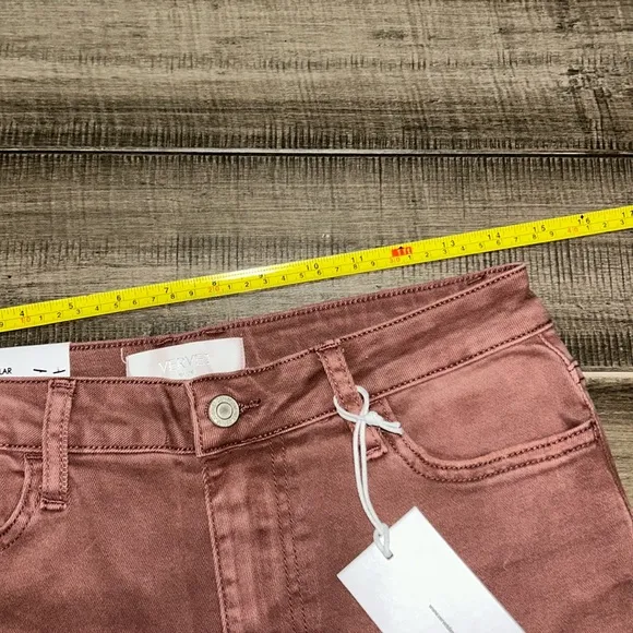 New Vervet High Rise Dark Mauve DistressedBootcut Jeans 29