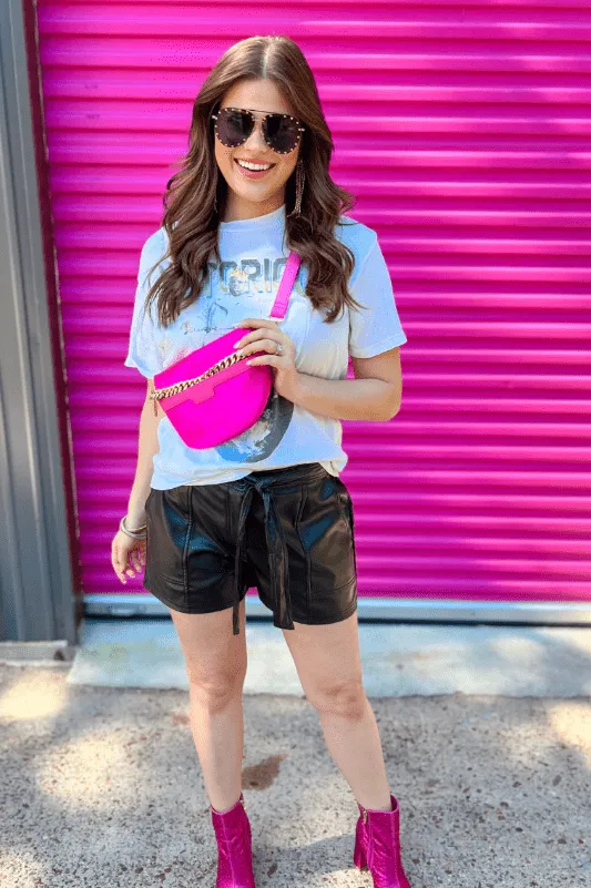 New York Minute Faux Leather Shorts