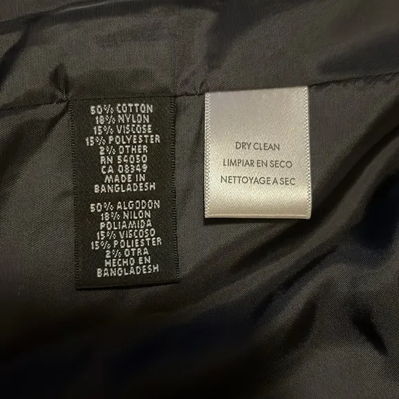 Nine West Charcoal Gray Black Tweed 3/4 Sleeve Double Breasted Jacket Blazer 2