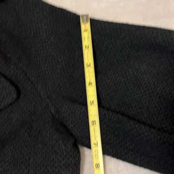 Nine West Charcoal Gray Black Tweed 3/4 Sleeve Double Breasted Jacket Blazer 2