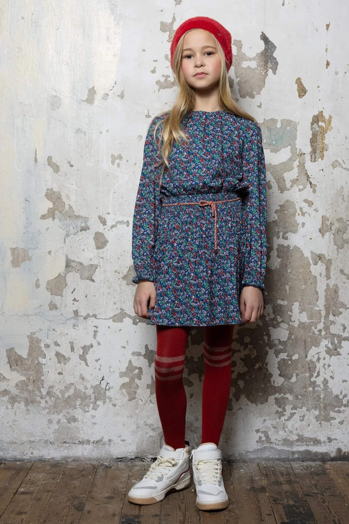 Nono Rachel Tights with Stripe Detail Samba Red