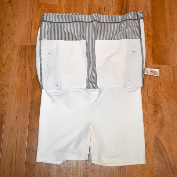 NWT Athleta Brooklyn Textured 16&quot; Gray Stripe Skort Sz 10  SP22