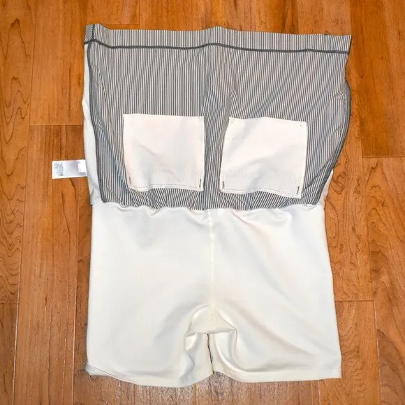 NWT Athleta Brooklyn Textured 16&quot; Gray Stripe Skort Sz 10  SP22