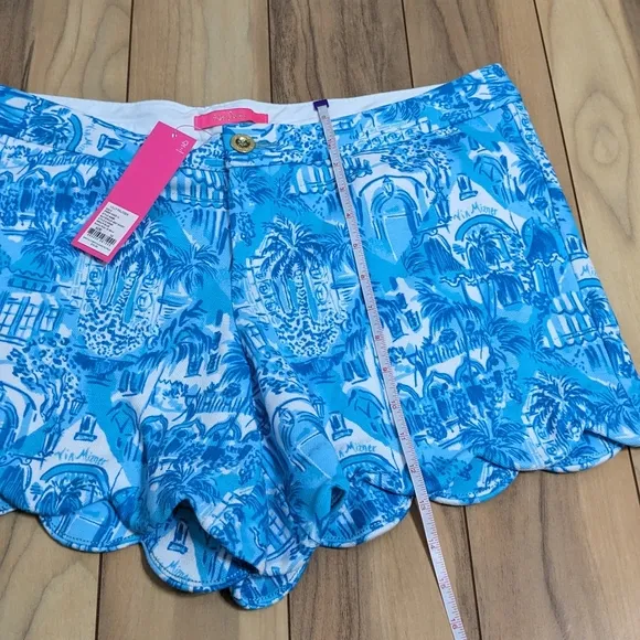 NWT! Lilly Pulitzer Buttercup Knit Shorts Amalfi Blue Sunny State Of Mind Sz 14