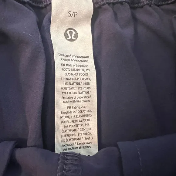 NWT Lululemon Stretch Woven Relaxed-Fit High rise Short 4&quot; Night Sea Small