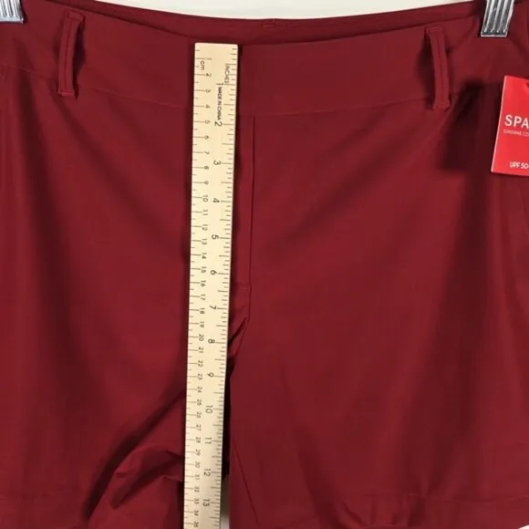 NWT SPANX Sunshine Pull on Shorts 6” Dark Cherry With Pockets 50420R Size M