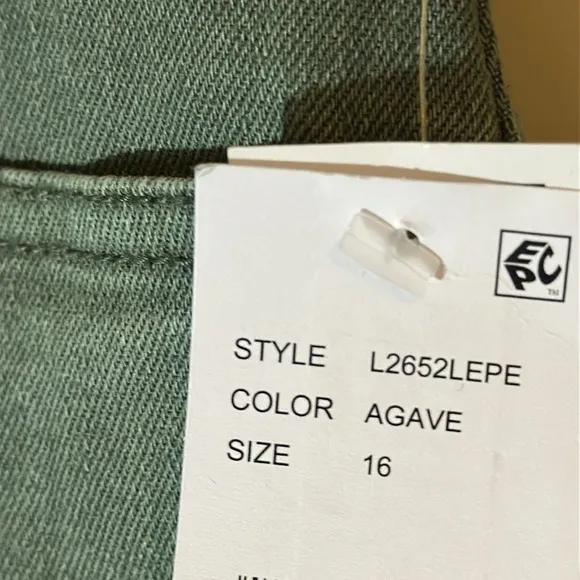 NWT Wit &amp; Wisdom Ab'solution High Waist Wide Leg Jeans Green Sz 16 $88