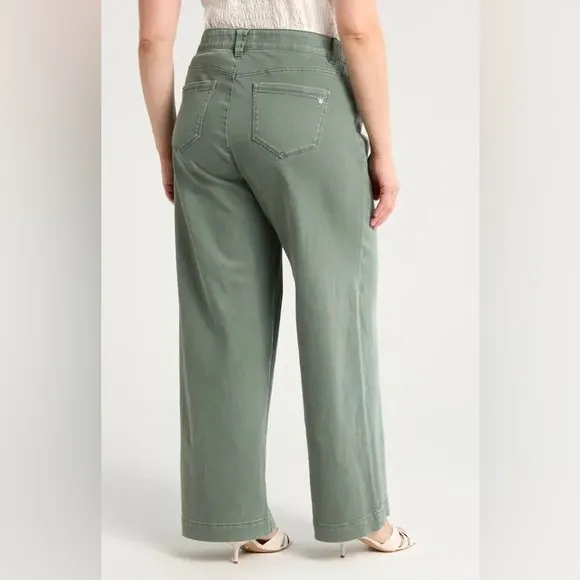 NWT Wit &amp; Wisdom Ab'solution High Waist Wide Leg Jeans Green Sz 16 $88
