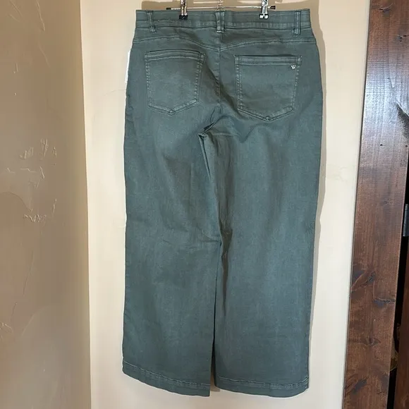 NWT Wit &amp; Wisdom Ab'solution High Waist Wide Leg Jeans Green Sz 16 $88