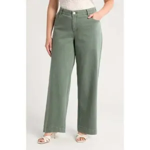 NWT Wit &amp; Wisdom Ab'solution High Waist Wide Leg Jeans Green Sz 16 $88