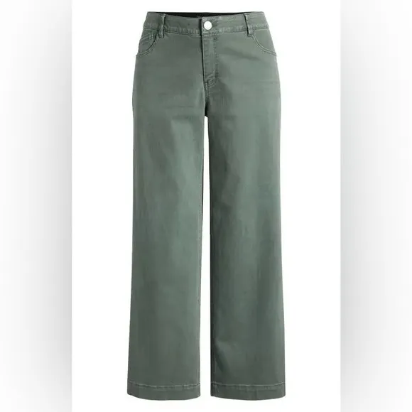 NWT Wit &amp; Wisdom Ab'solution High Waist Wide Leg Jeans Green Sz 16 $88