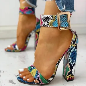 Obsessed Ankle Buckled Chunky Heels
