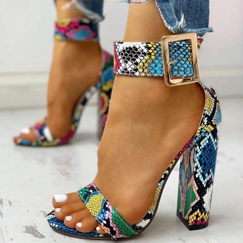 Obsessed Ankle Buckled Chunky Heels