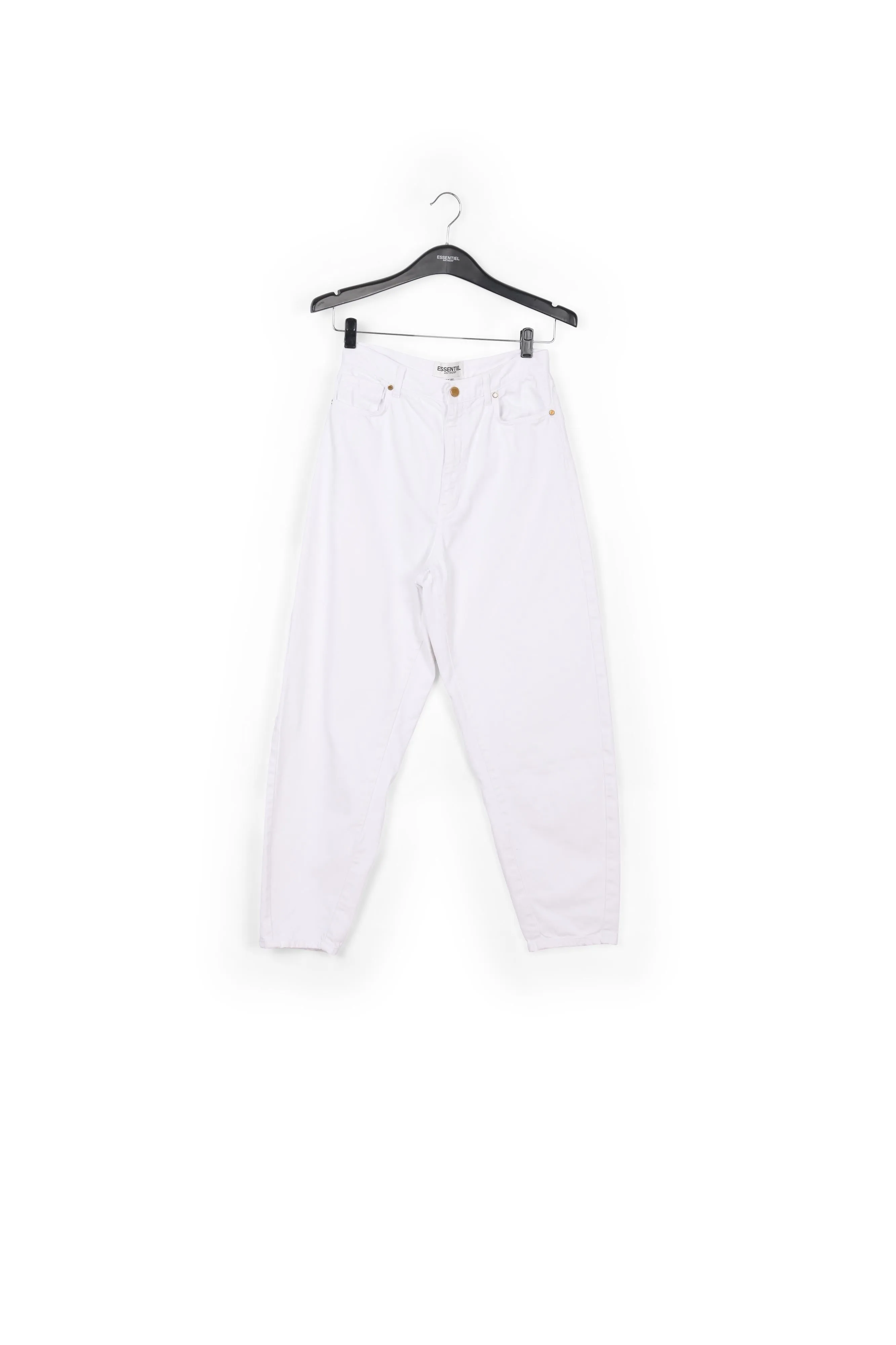 Off-white high-waisted loose-fit jeans