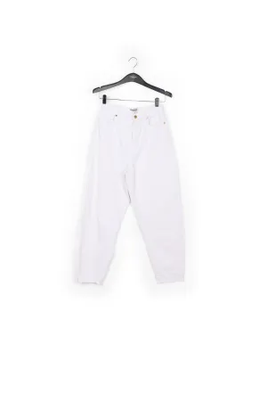 Off-white high-waisted loose-fit jeans