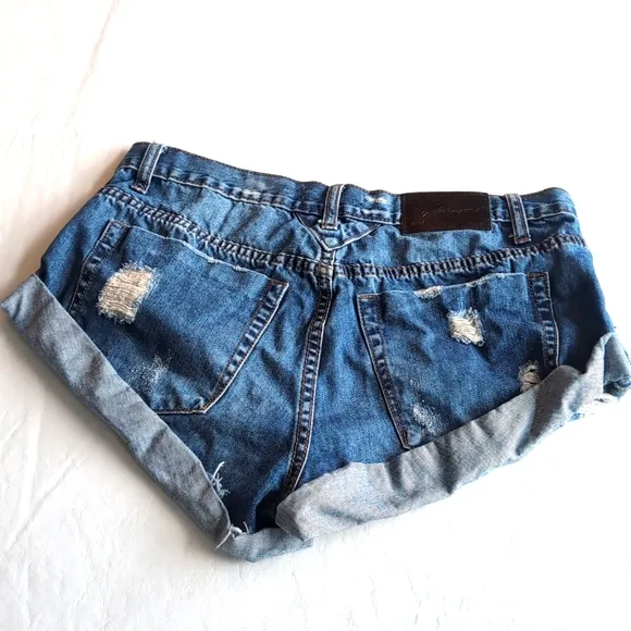 One Teaspoon Bad Seed Bandits Super Short Jean Shorts Women's Size 30