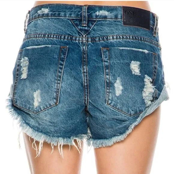 One Teaspoon Bad Seed Bandits Super Short Jean Shorts Women's Size 30