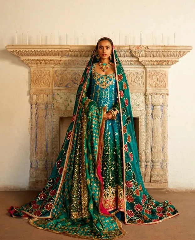 Pakistani Pishwas Frock with Wedding Lehenga Dress