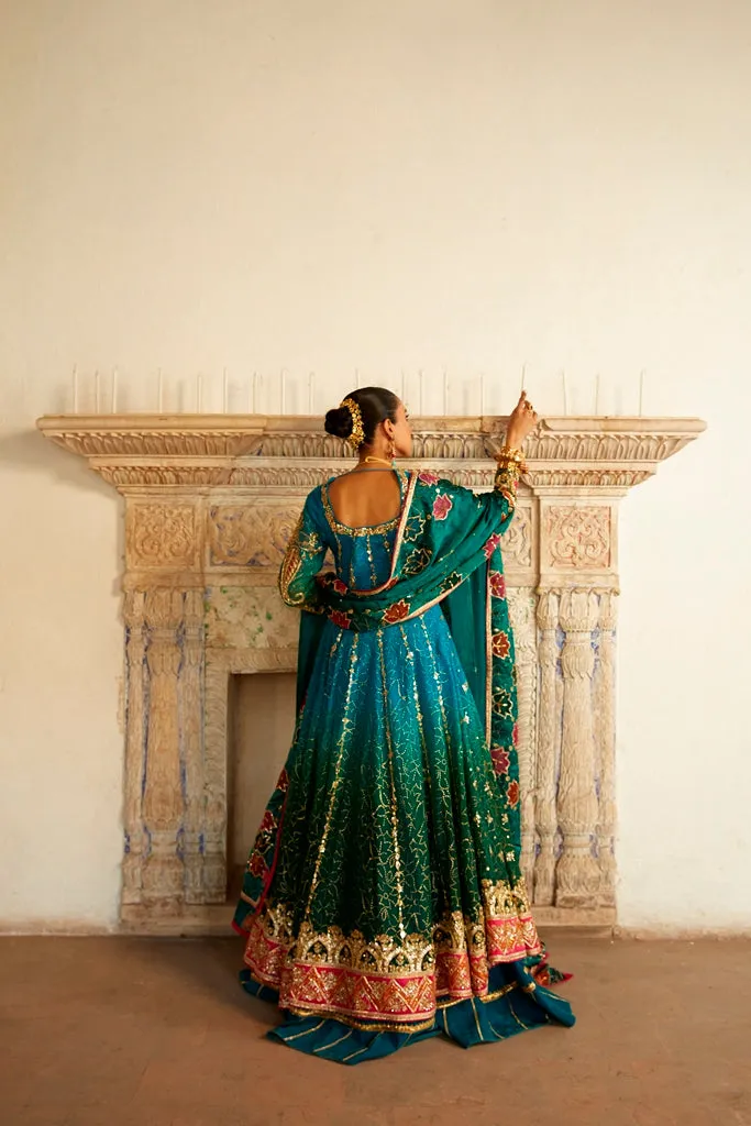 Pakistani Pishwas Frock with Wedding Lehenga Dress