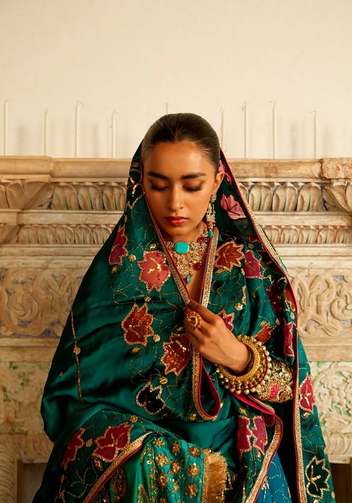 Pakistani Pishwas Frock with Wedding Lehenga Dress