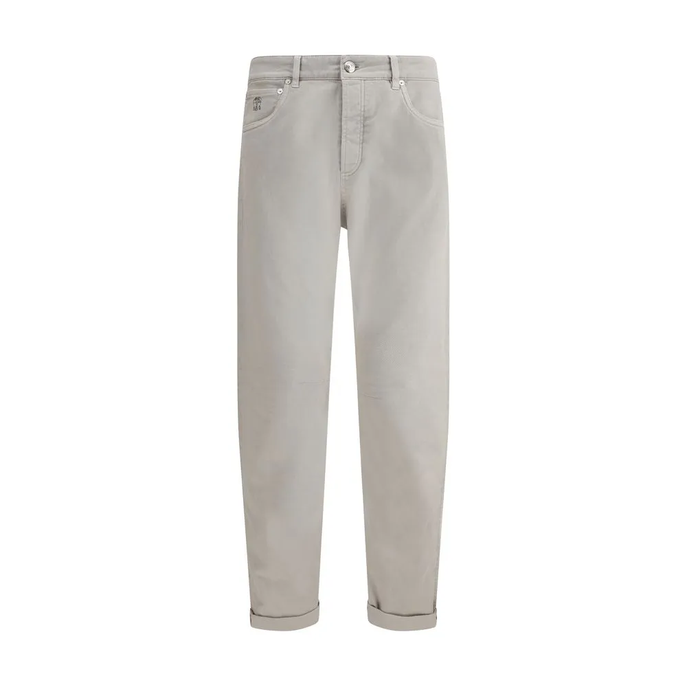 Pants with turn-up hem