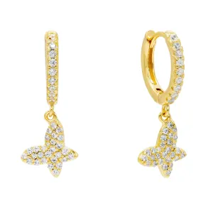 Pavé Butterfly Huggie Earring