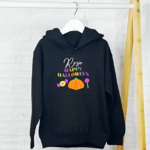 Personalised Bright Halloween Kids Hoodie