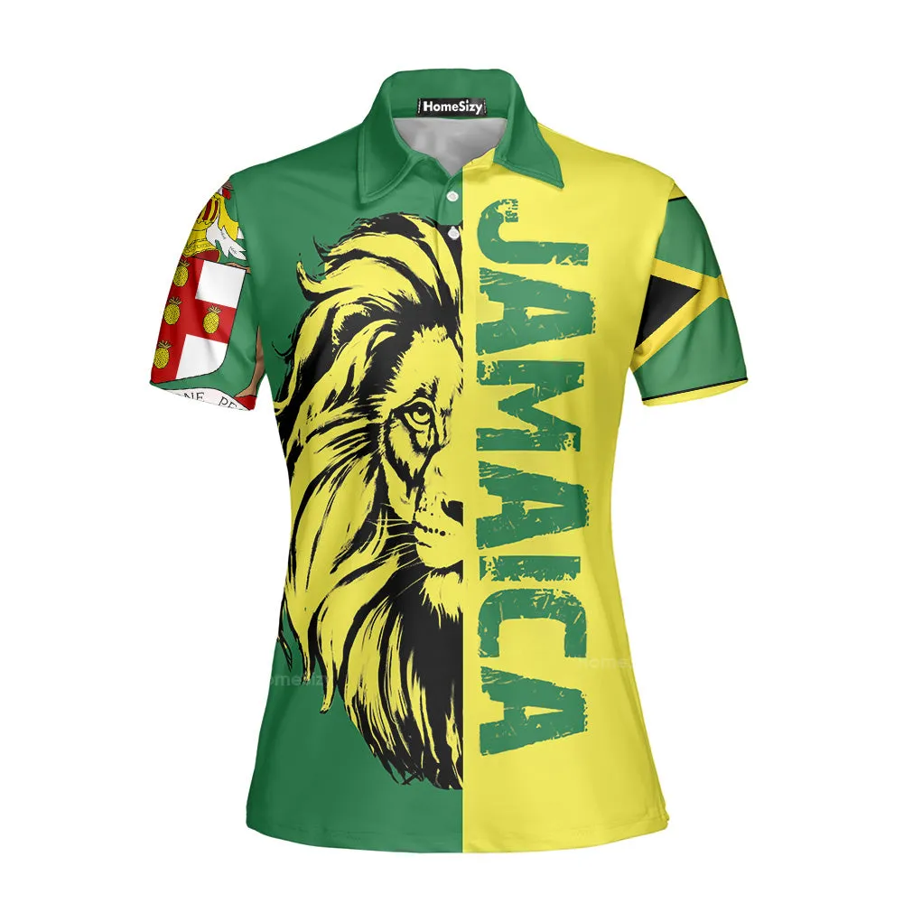 Personalized Custom Name Jamaica Lion Polo Shirts T-shirt QT207060La
