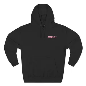 Pink Fire Downshift Logo Three-Panel Fleece Hoodie