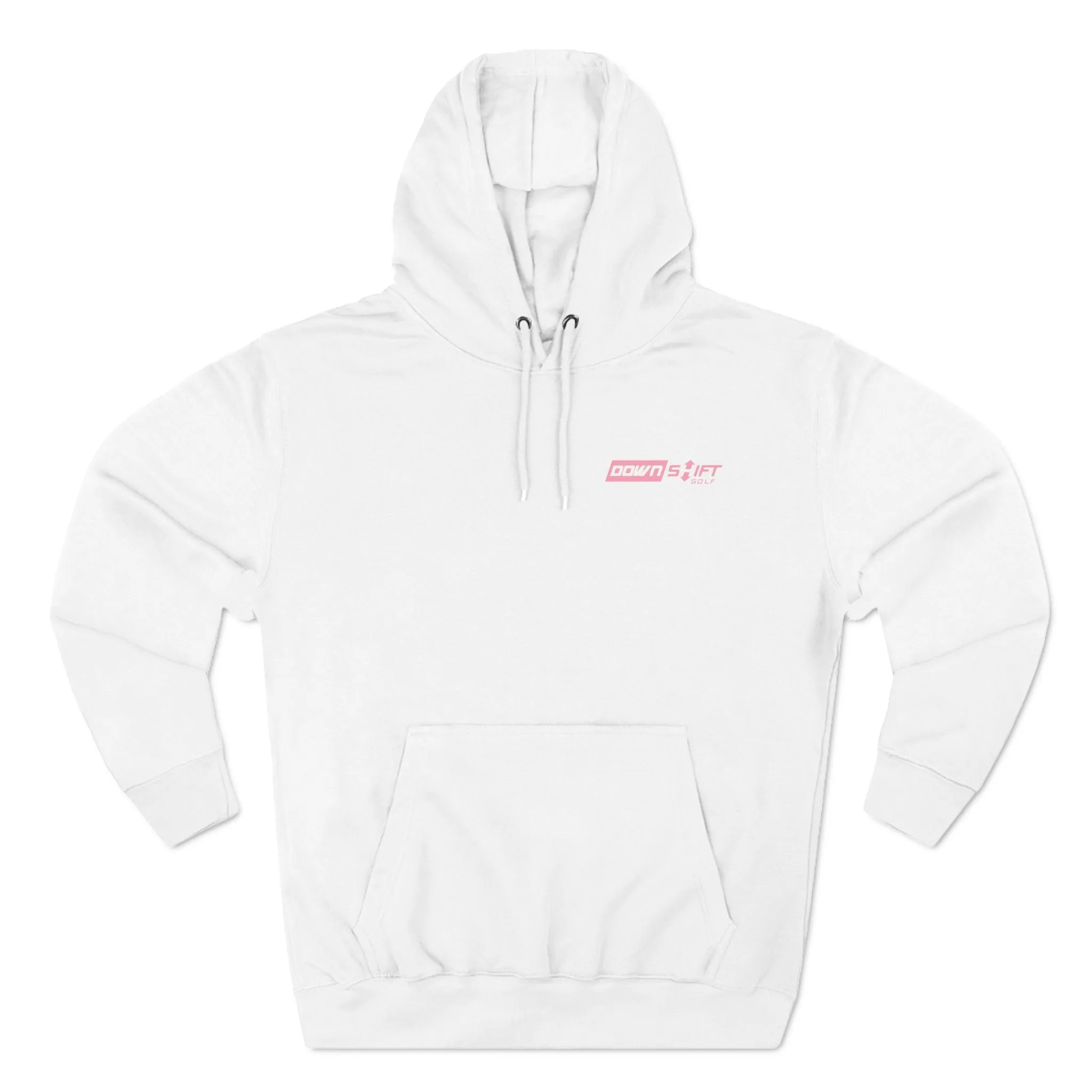 Pink Fire Downshift Logo Three-Panel Fleece Hoodie